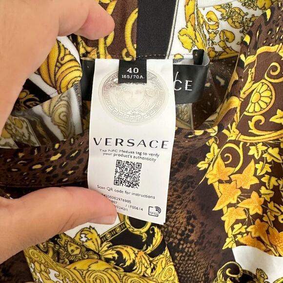 Versace Mosaic Baroque Patchwork Print Leggings - Picture 3 of 7